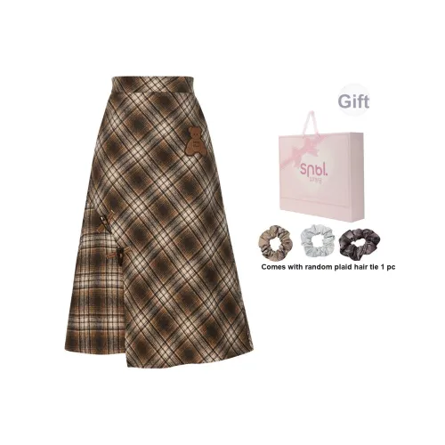 SNBL Повседневный Длинный Юбка Женские Коричневый