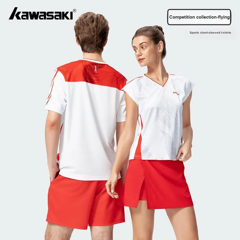 Kawasaki Contest Series Badminton Jersey Women's Vermilion-3