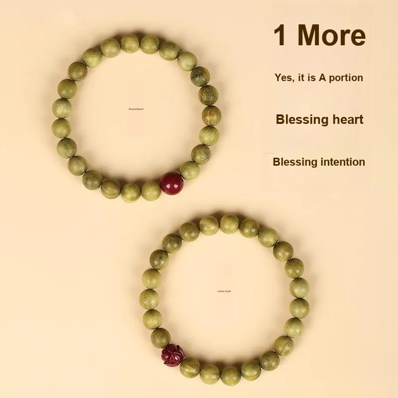 Moonstone Edge Green Sandalwood Bracelets Unisex-3