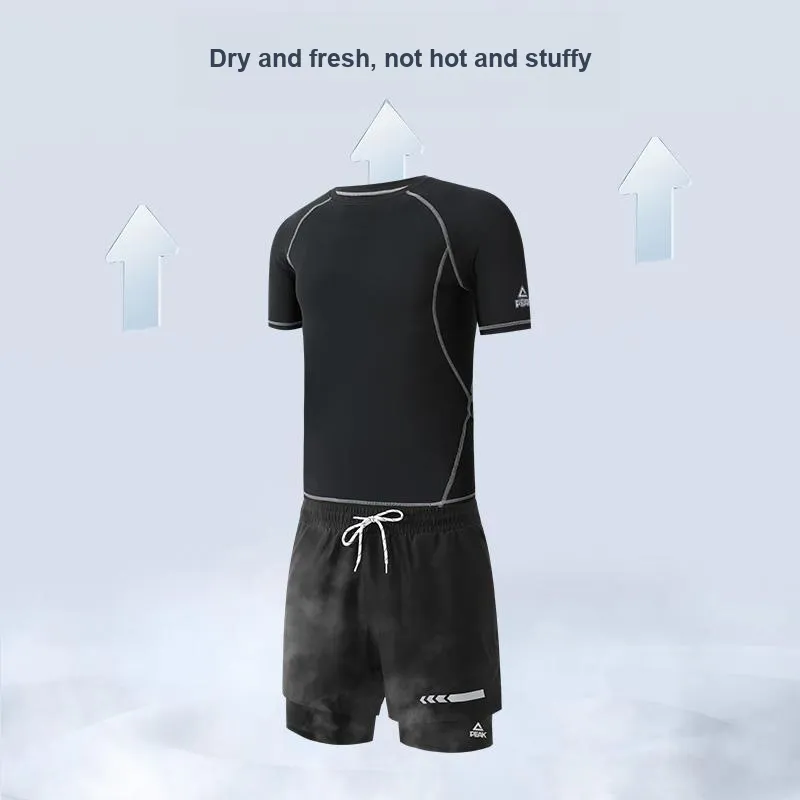 PEAK Swimming Sets Polyester Elastane Men's Black-1