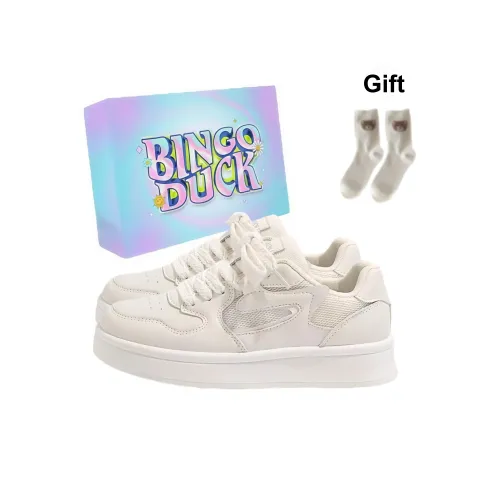 BINGO DUCK Slip-resistant и дышащие низкие кеды для скейтбординга унисекс экрю