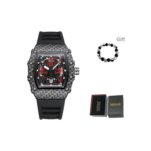 BAOGELA Кварцевый механизм силиконовый ремешок мужские часы черный циферблат