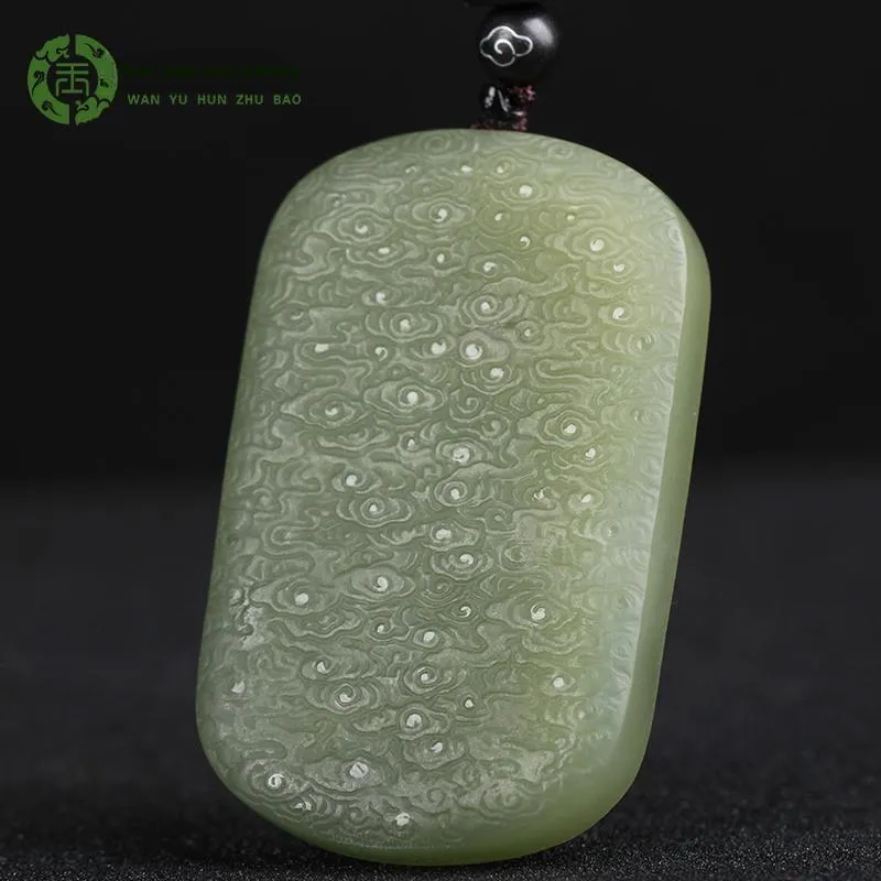 WANYUHUN Hetian Jade Pendants White Jade/Pale Greenish White Jade Unisex-12