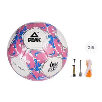 PEAK Size 4 Soccer PVC Machine Stitched Soccer Ball Unisex White Pink Blue