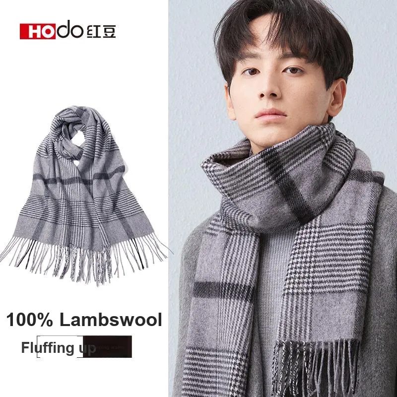 Red Bean Wool Knit Scarves Men's-1