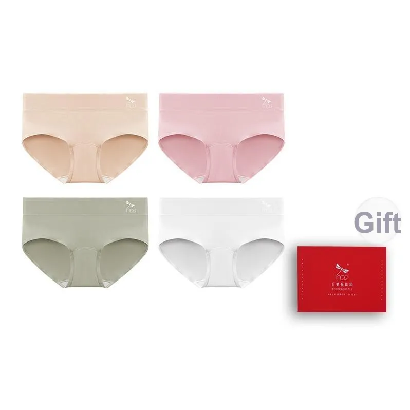RED DRAGONFLY Cotton Panties Women's 4 Piece Gift Box Sets