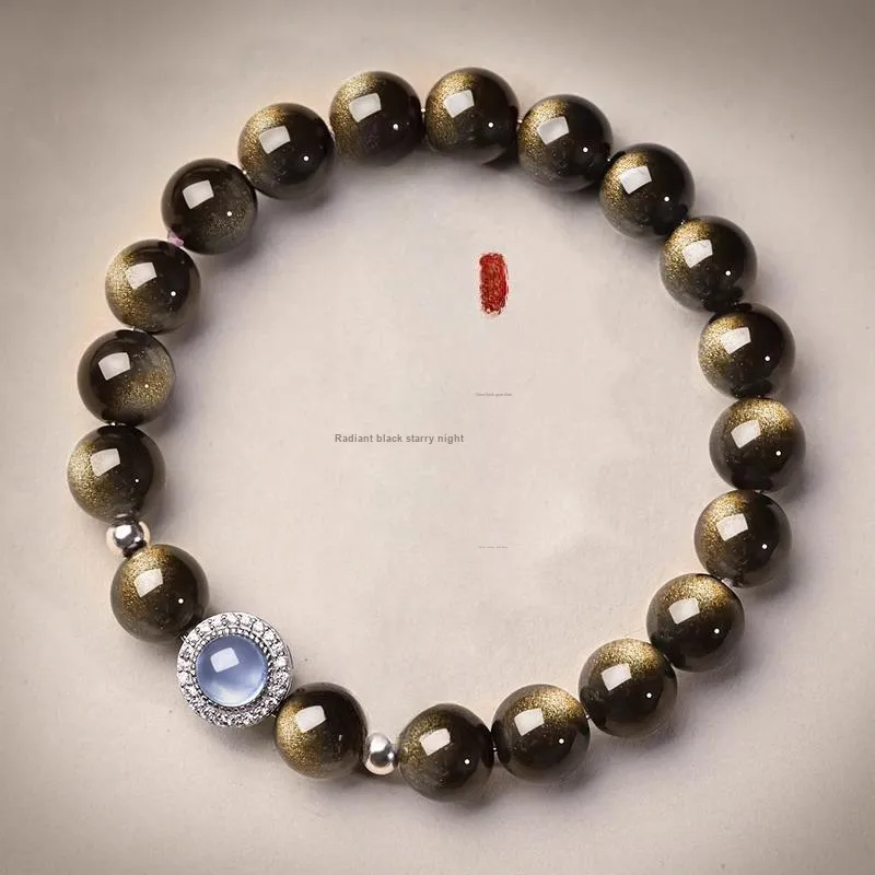 Yi Mingju Obsidian Jade Bracelets Unisex-1