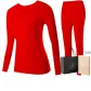 Women's Crew Neck Set (Red) 100% cotton Lace Trim Neckline/Shopping Bag Included