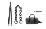 Leather Strap Adjustable 90-120cm+Black Decorative Chain 45cm