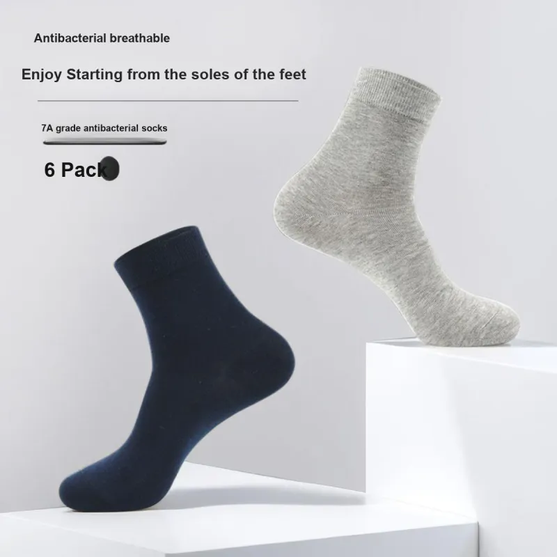 ROBINHOOD Mid Calf Socks Men's Gift Box Of 6 Doubles Mixed Color-1