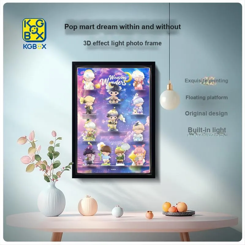 KGBOX POPMART Dream Within Acrylic Display Case With Photo Frame And Storage Function Model Accessories-3