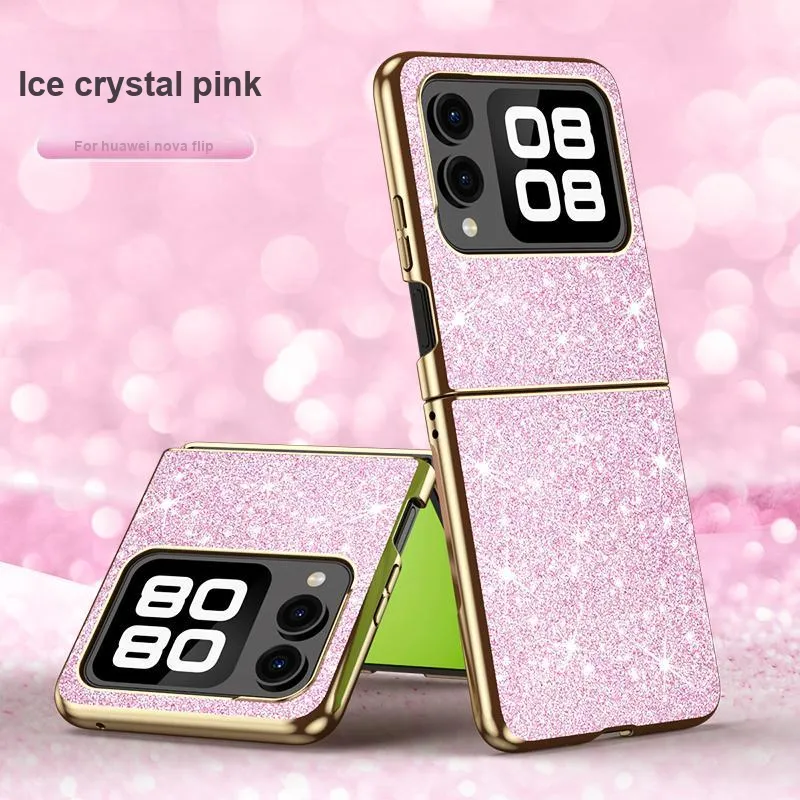 ZHUOJI TPU Material Huawei Novaflip Phone Case Compatibility Foldable Display Women's Ultra Thin Star Diamond Glitter-1