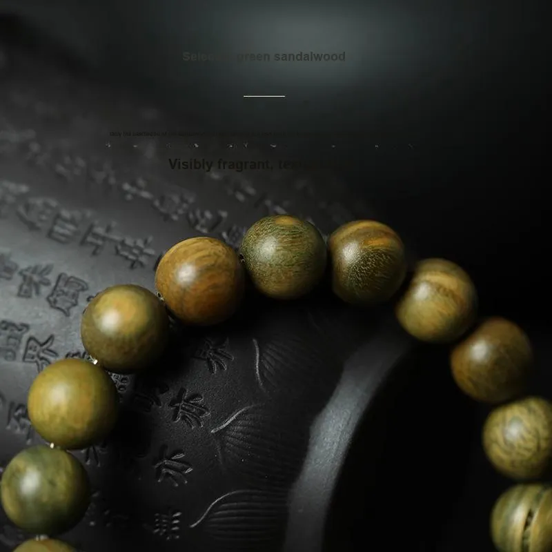 JIUHUASHAN Green Sandalwood Bracelets Unisex-3