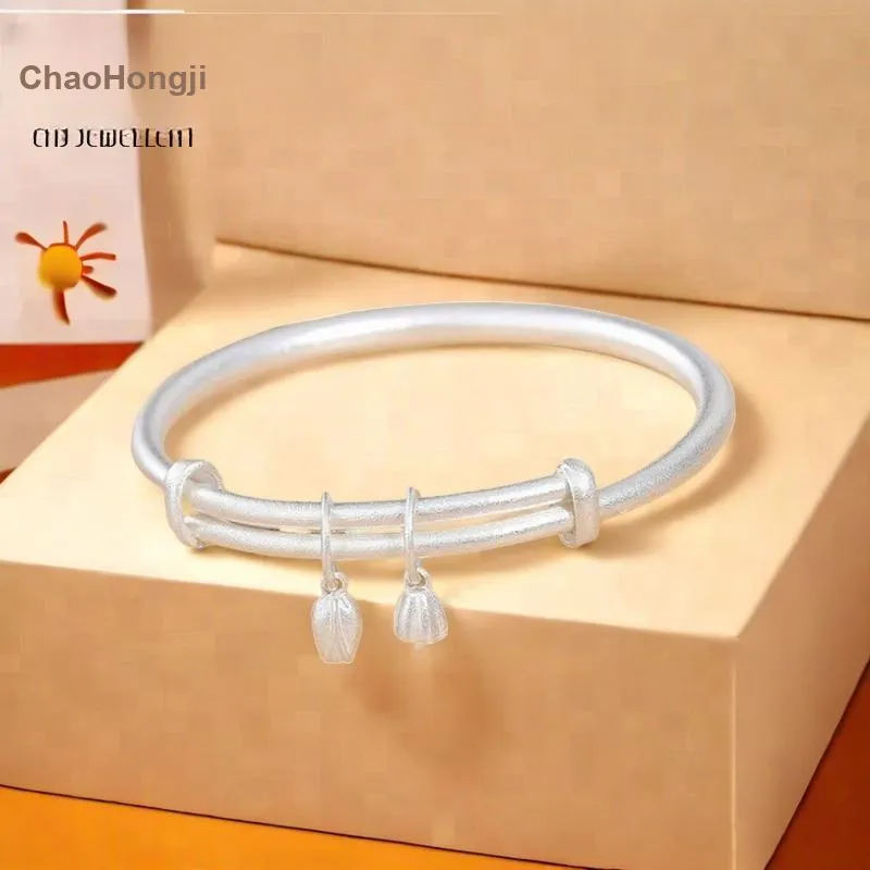 CHAOHONGJI 999 Fine Silver Bangles Women's-3