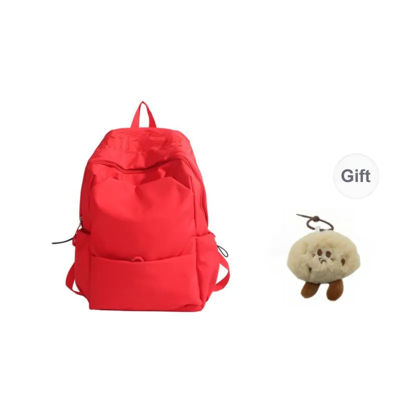 BRABOSTON Nylon Fabric Backpack Regular Unisex Ivory/Red/Black/Light Blue-6