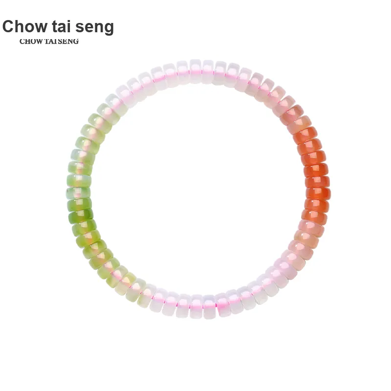 CHOW TAI SENG Agate Crystal Beaded Bracelet Unisex-4