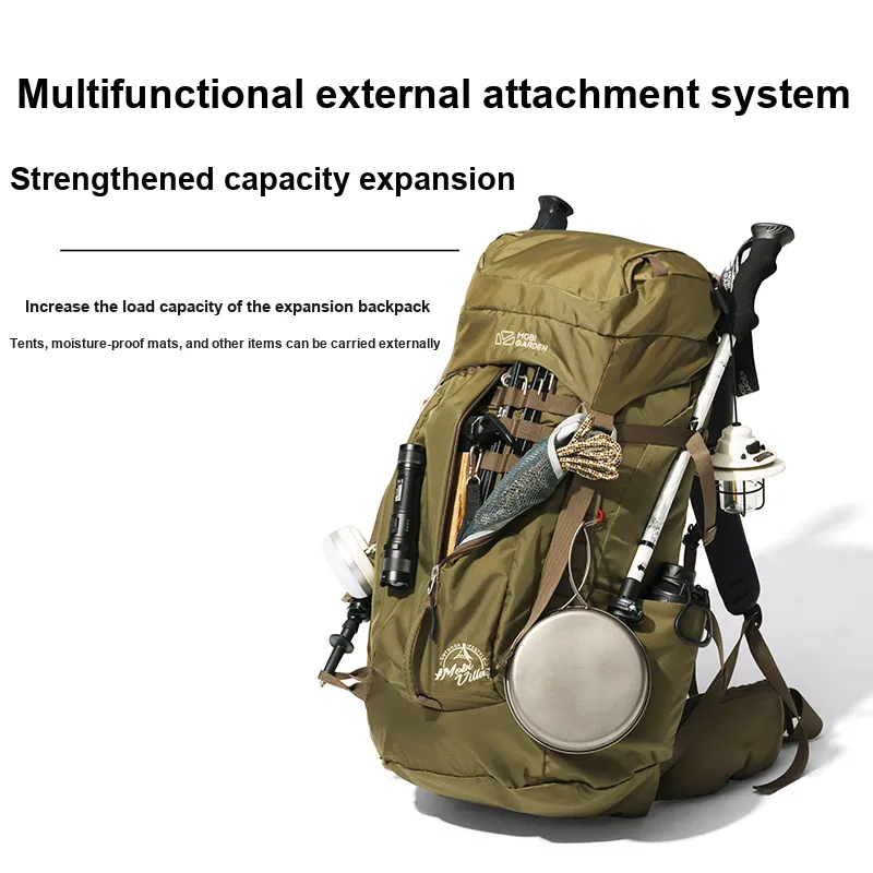 MOBI GARDEN Polyamide Mountaineering Bag Backpack Large Size Unisex Olive Oil Green, Black Cyan-1