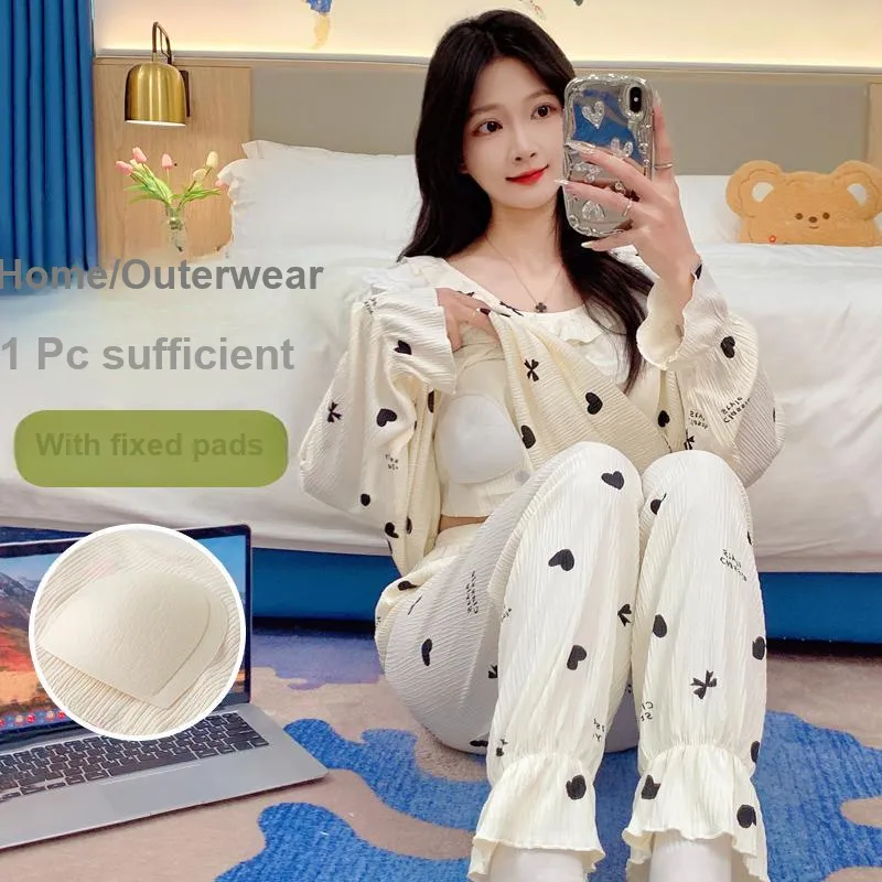 Pretty Lady Pajama Set Women's Apricot-2