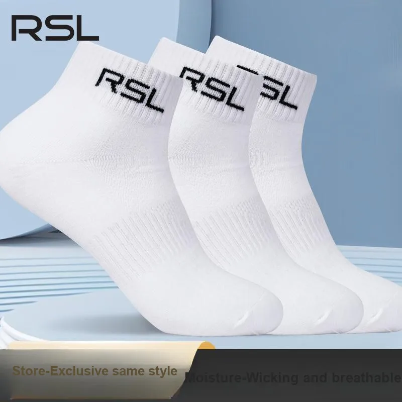 RSL Mid Calf Socks Unisex White/Black-8