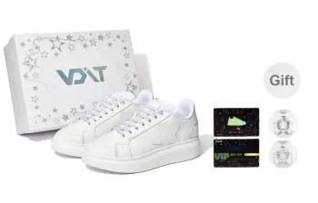 VOIT Skateboard Shoes Unisex Low Top Starlight White