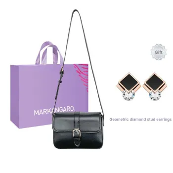 MARKANGARO PU Flap Bag Small Square Bag Shoulder Bag Crossbody Bag Small Size Women's Black \ Coffee