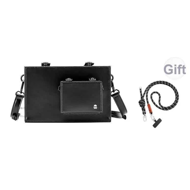 GUDI Microfiber Synthetic Leather Fashion Brand Japanese Style Regular Unisex Black GUDI Микрофибра Синтетическая Кожа Модный Бренд Японский Стиль Регулярный Унисекс Черный