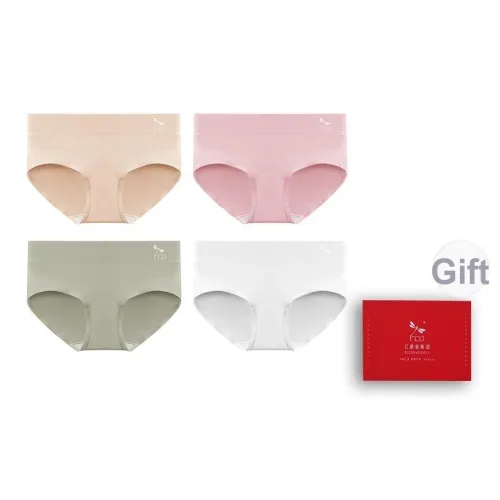 RED DRAGONFLY Хлопковые трусы женские 4 штуки набор в подарочной коробке