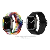 Apple Woven Strap-Rainbow * Midnight Black