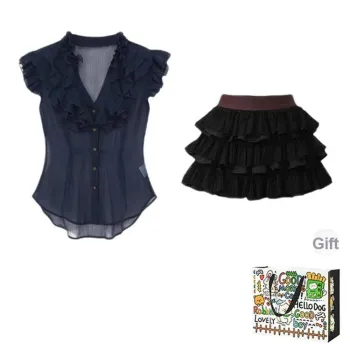 OURUOKE Two Piece Skirt Sets Women's