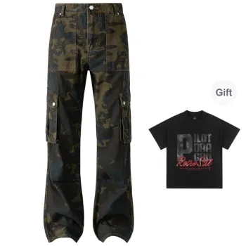PILOTDRAGON SS25 Jeans Unisex Camouflage Army