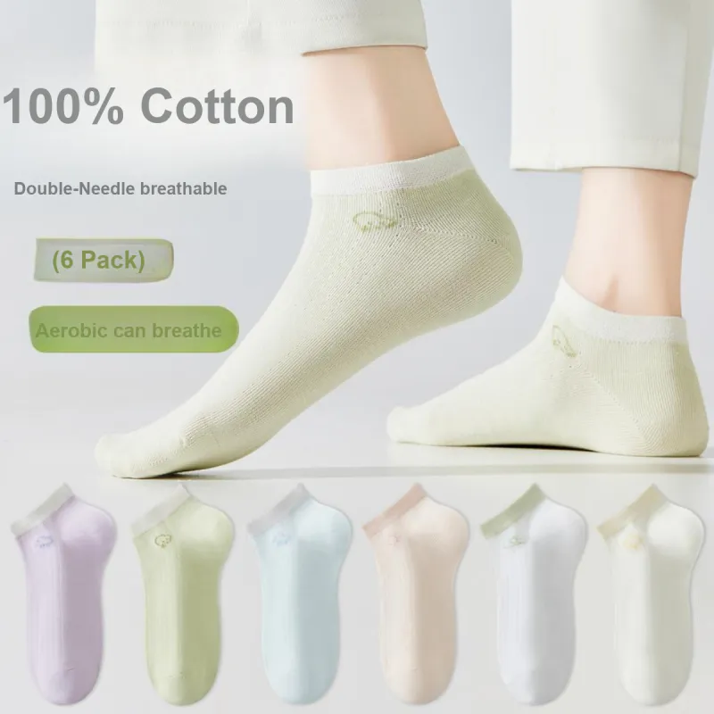 MIIOW Ankle Socks Women's 6 Pack Mixed Color-2