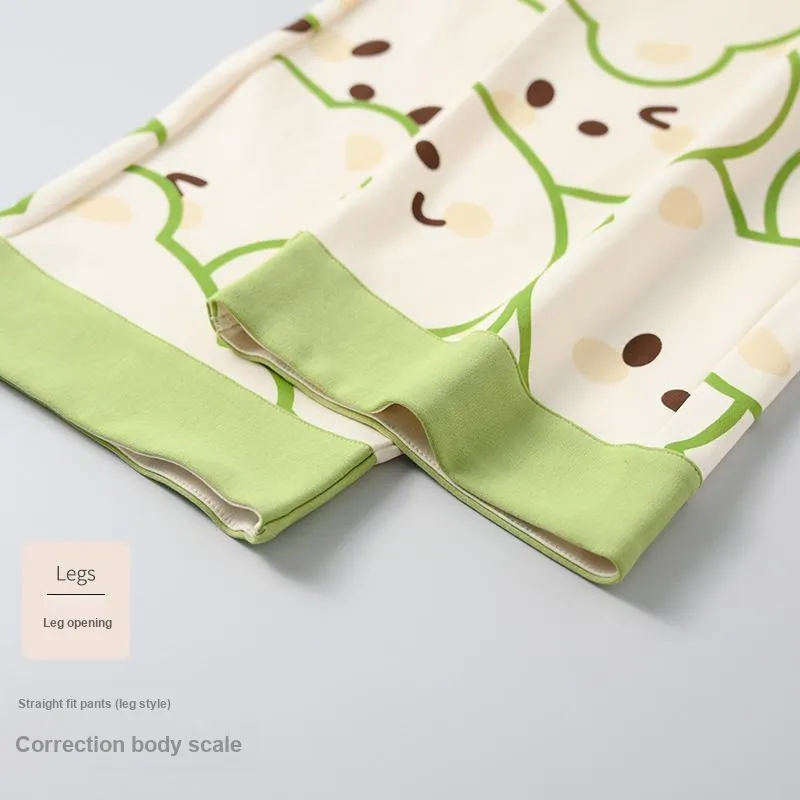The Story Of The Flower Season Pajama Set Women's Apricot Green-6