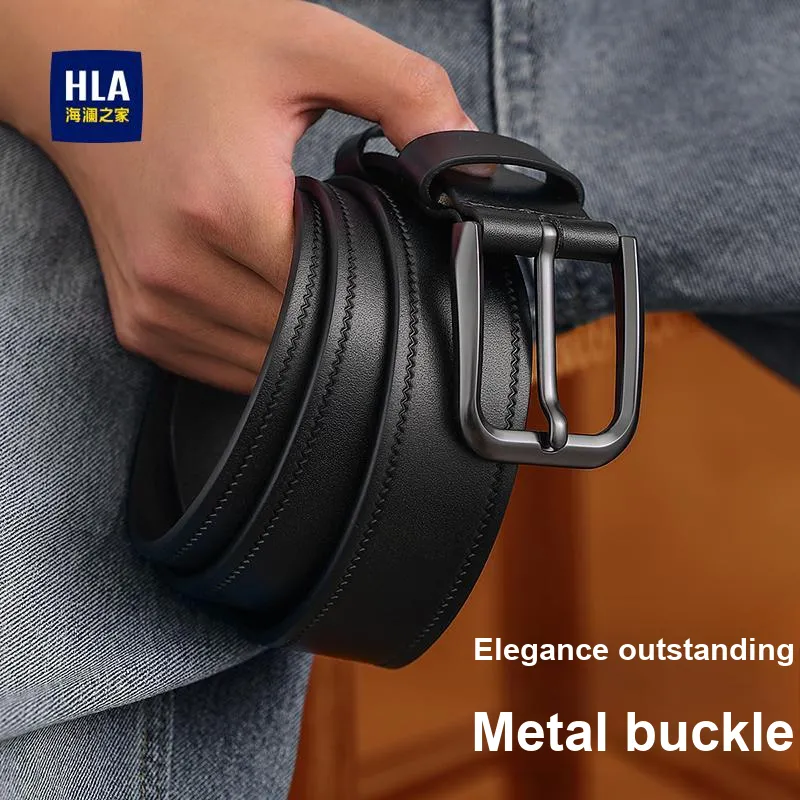 HLA Cow Leather Belts Men's 3.75cm-2
