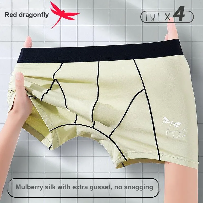 RED DRAGONFLY Cotton Panties Men's 4 Pack Gift Box Set-1