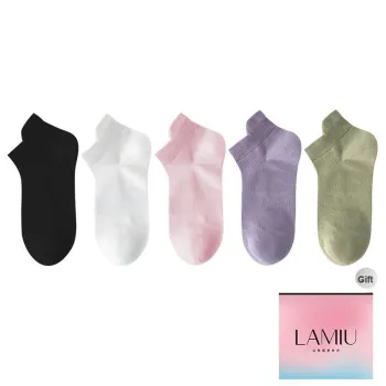 Lan Miao Ankle Socks Women's Shopping Bag 5 Pack