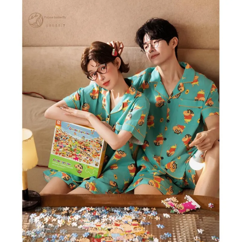 Gongdie x SHINCHAN Pajama Set Unisex Gift Box Set Green-5