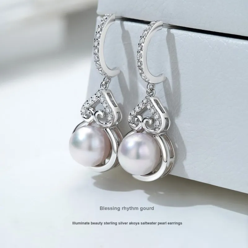 ME LUXE Pearl Hoop Earrings, Blessing Wealth Women's-2
