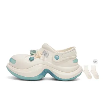 Ouder Sand Open Ended Laugh Collection, Heart Hole Summer, Coast Beach, Classic Trendy Vintage Clogs Unisex Wave White