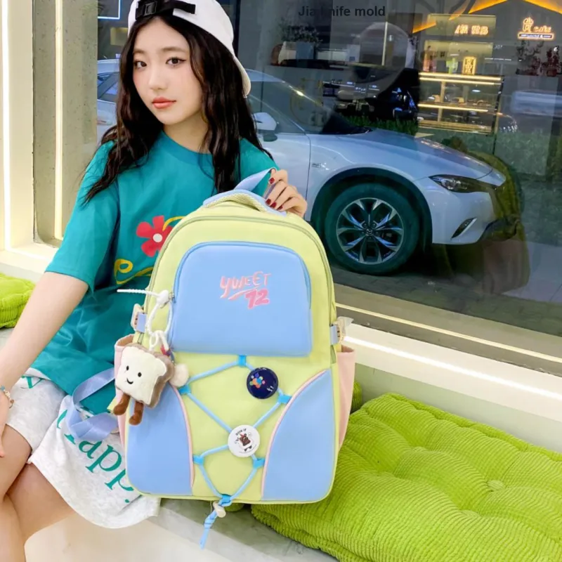 URBAN FOREST Nylon Backpack Women's Yellow/Green/Brown/Black-5