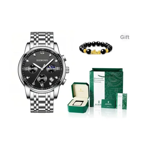 RENOVO Кварцевый механизм стальной ремешок мужские часы многоцветный циферблат