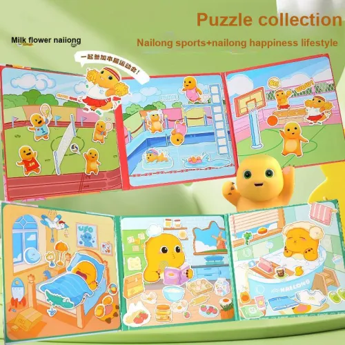 MOKAU Magnetic Quiet Book Handmade DIY Нет ножниц требуются Молоко Дракон Магнитная наклейка Книга Развивающие игрушки