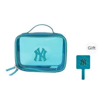 MLB New York Yankees Polyester Portable Storage Bag Toiletry Bag Makeup Bag Regular Women's Snow Crystal Blue