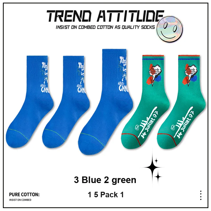ROBINHOOD Mid Calf Socks Men's 5 Pack-7