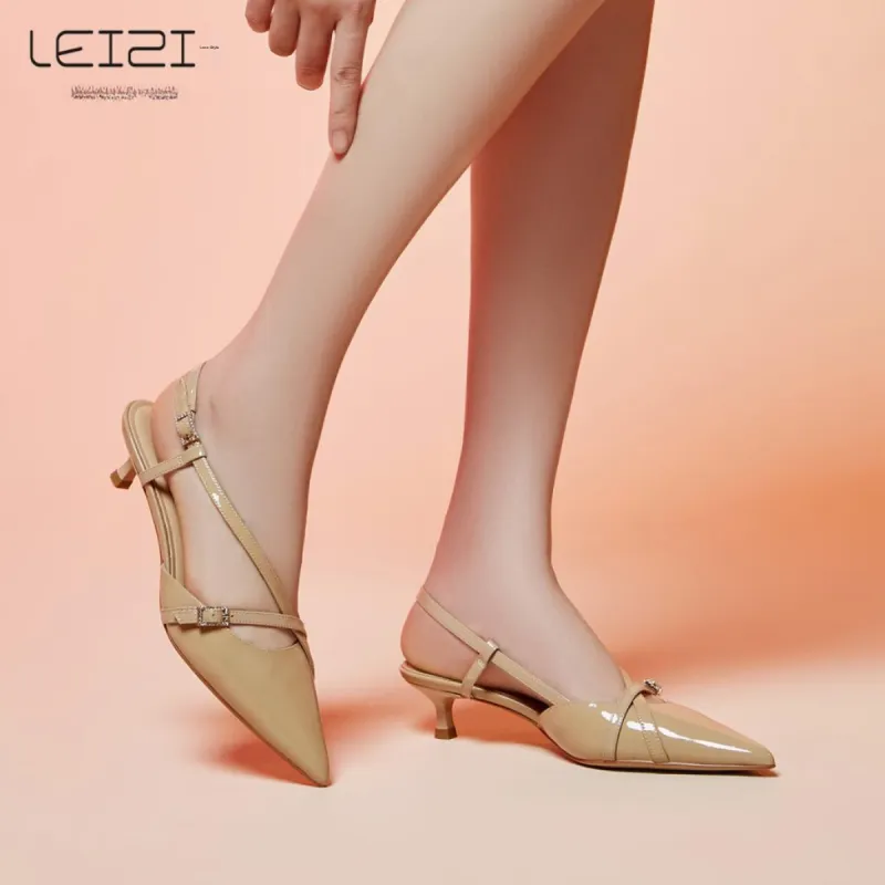 Lazi Slim Heel High Heels 4cm Women's-11