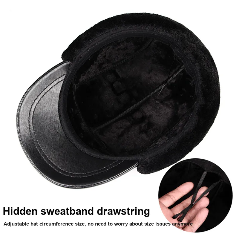 BANDICOOT Cow Leather Trapper Hats Men's-16