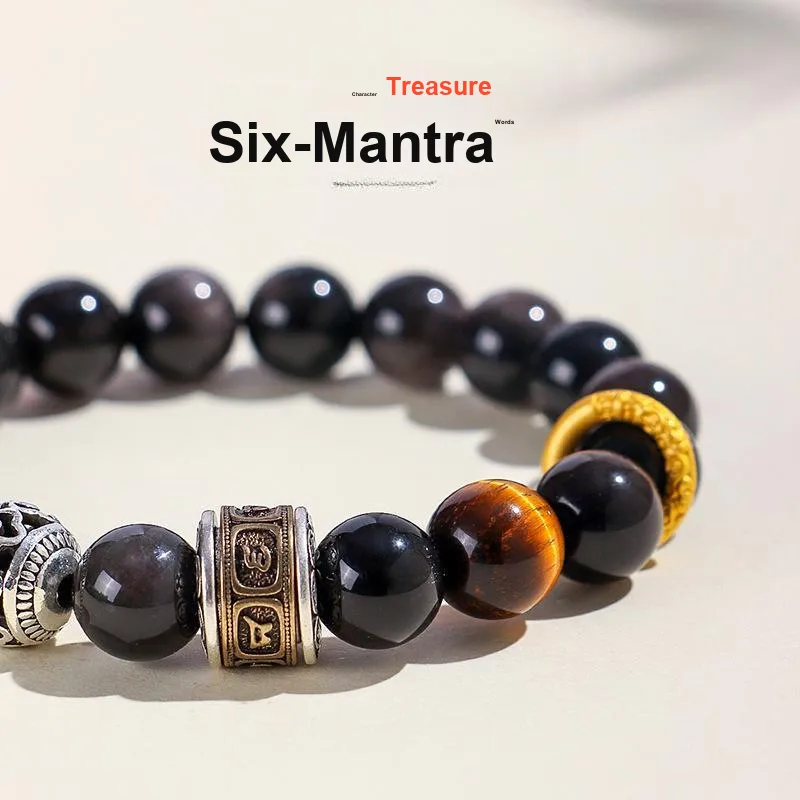 XIBAOCHUNHUA Obsidian Bracelets Unisex-3