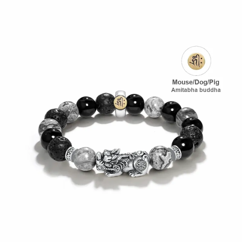 TANGSHU Map Stone Wealth And Good Luck Beaded Bracelet Unisex-19