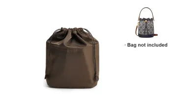 Ingenuity Handmade Nylon Liner Mini Drawstring Bag Medium Bag Storage & Organization Bag Strap Women's Brown