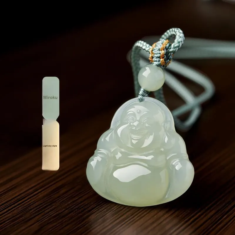 Lingfei Hetian Jade Pendants Pale Greenish White Jade Women's-1