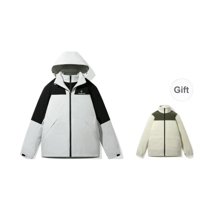 KingCamp Water Resistant Windproof Warm Cold Resistant Windbreaker Jacket Men's Warm White-1